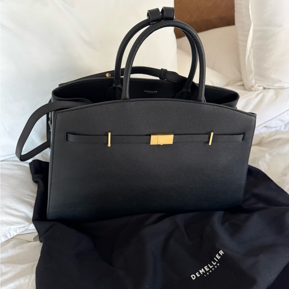 DeMellier Hudson Black Leather Tote Bag
